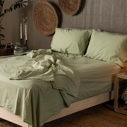 Crinkle Percale Organic Cotton Sheet Set