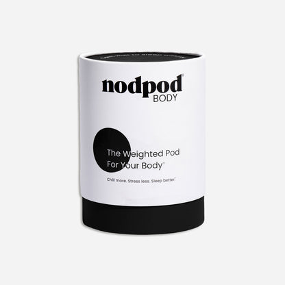 White container with black text and design, featuring the brand 'nodpod'.