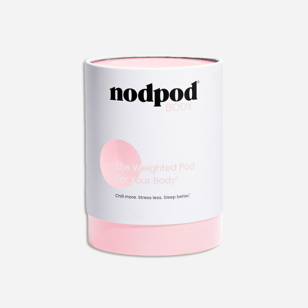 Nodpod product with pink base and white label on a light gray background