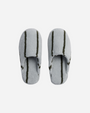 Turkish Cotton Stripe Slippers - Sky / Evergreen