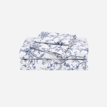Luxe Premium Percale Bed Sheets in Timeless Toile