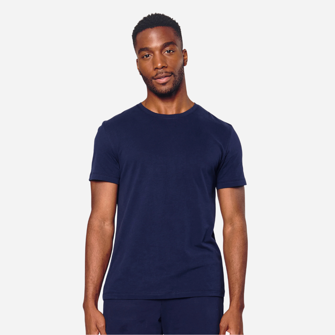 Men's Pima Essential Crew Neck Tee in Navy