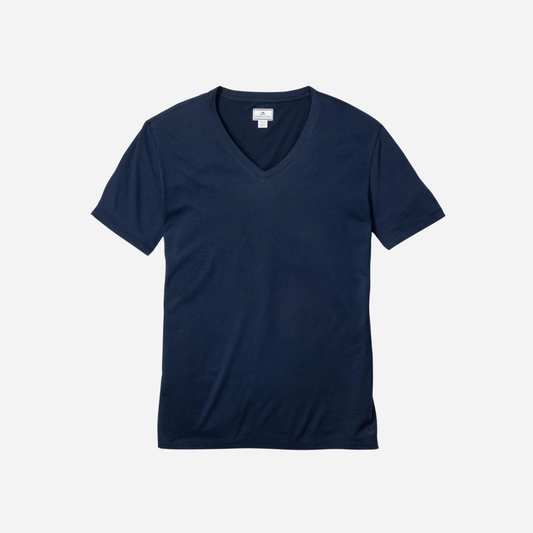 Men's Pima V-Neck Tee - Navy