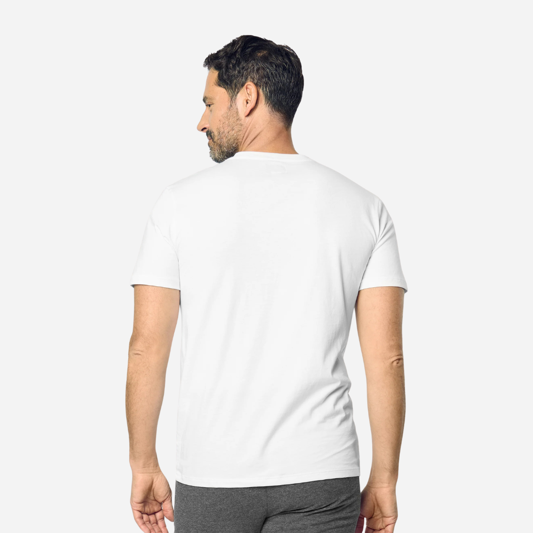 Men's Pima V-Neck Top in White