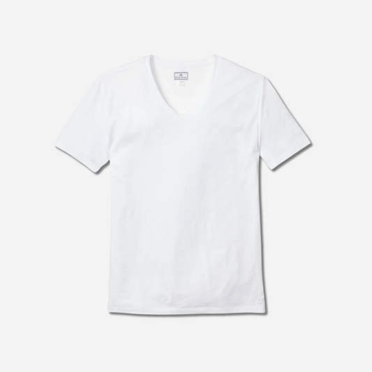 Men's Pima V-Neck Top in White