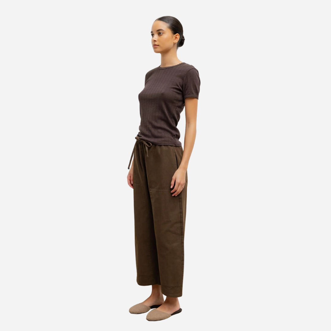 Pointelle Cotton Slim Fit Tee