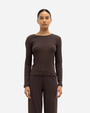 Pointelle Cotton Long-Sleeve Slim Fit Tee