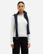 Pointelle Cotton Long-Sleeve Slim Fit Tee