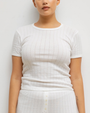 Pointelle Cotton Slim Fit Tee
