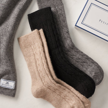 Men's Cashmere Socks in Camel
