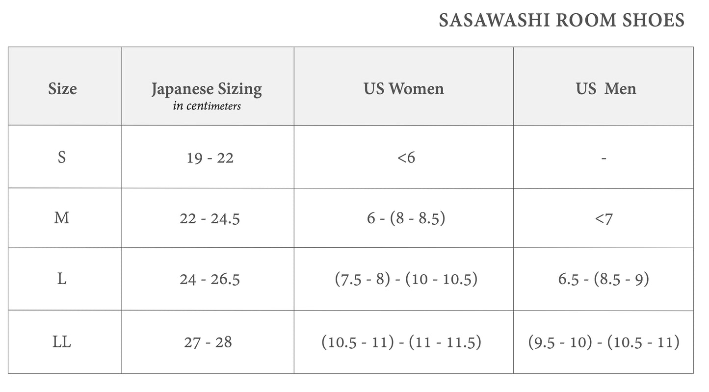 Unisex Sasawashi Japanese House Slippers