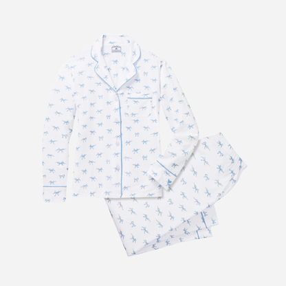Women's Pima Pajama Set in Something Blue Bows