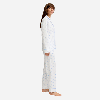 Women's Pima Pajama Set in Something Blue Bows