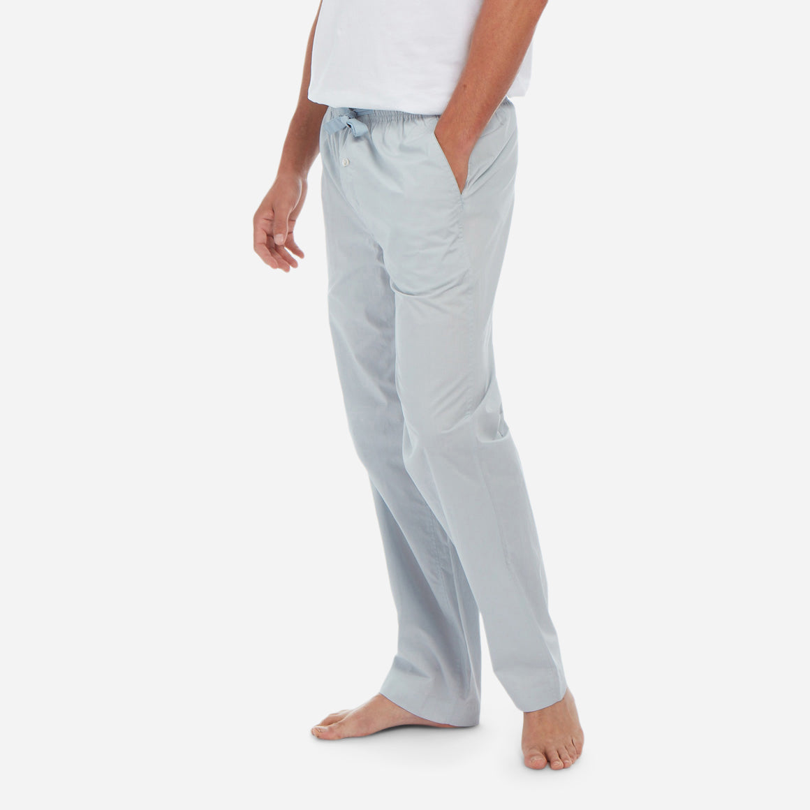 High-quality lounge pant with woven waistband, Blue / White, XXL