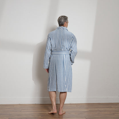 Unisex Striped Linen Cotton Robe