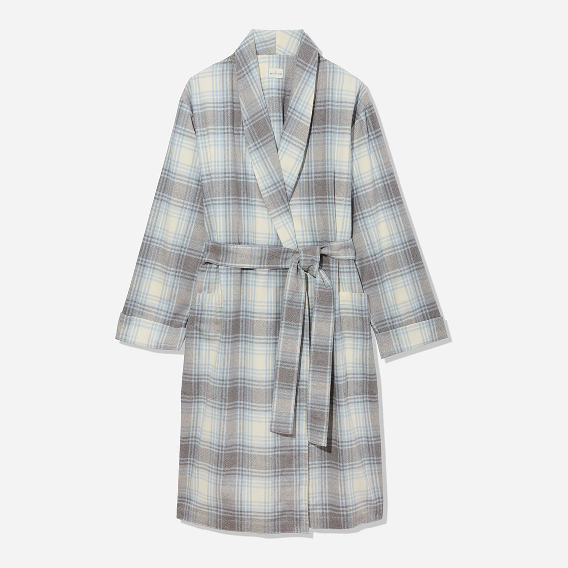 Unisex Brushed Cotton Plaid Robe