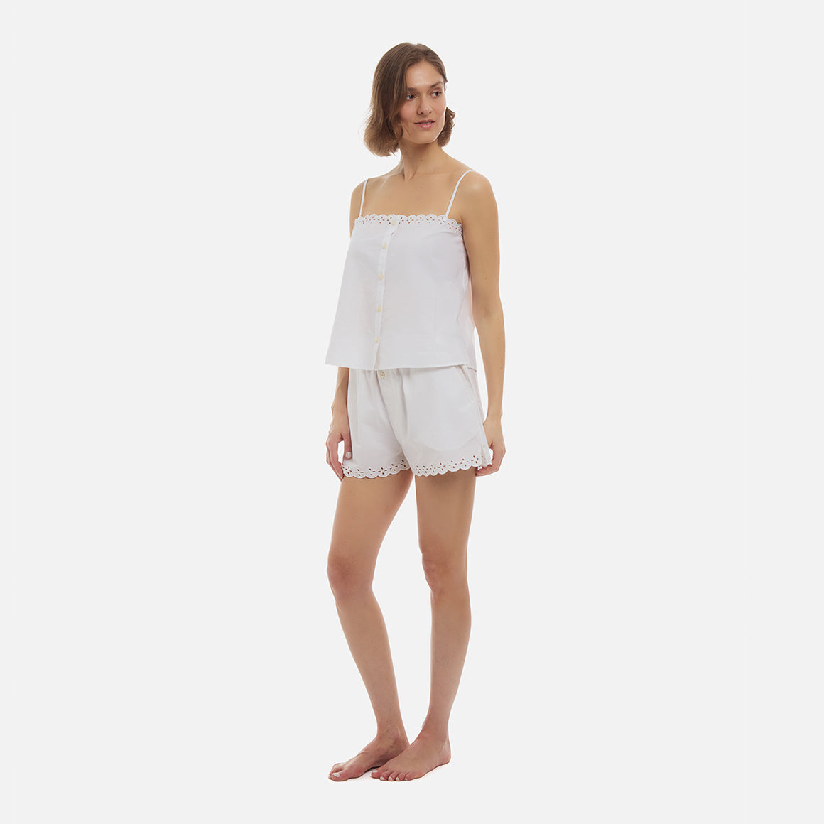 Cotton Poplin Eyelet Short