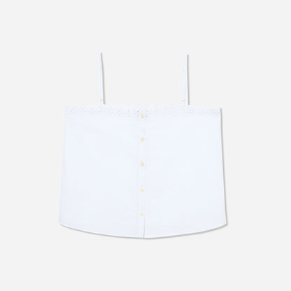 Cotton Poplin Eyelet Top