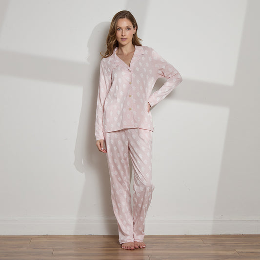 Printed Organic Pima Cotton Long PJ Set
