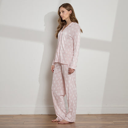 Printed Organic Pima Cotton Long PJ Set