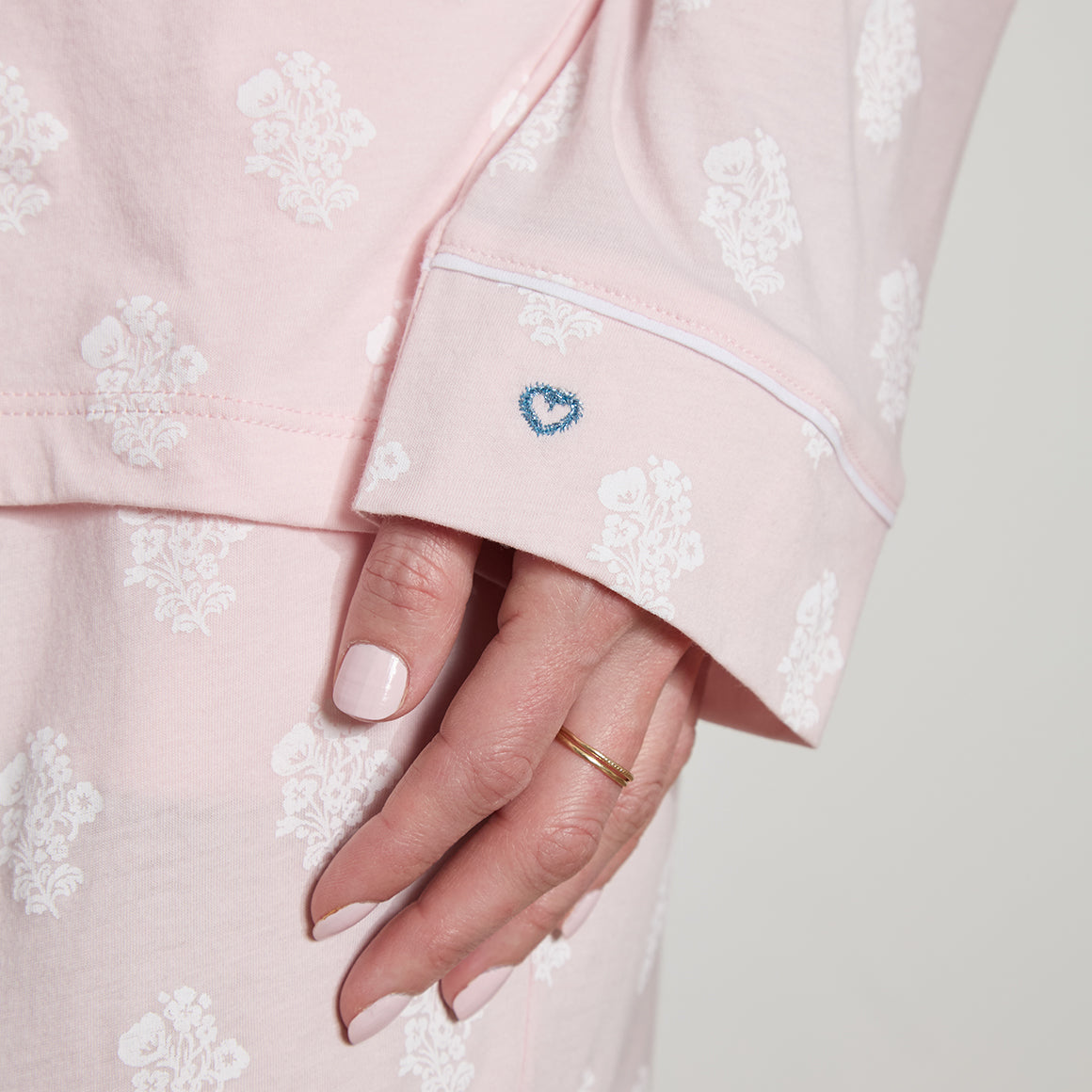 Printed Organic Pima Cotton Long PJ Set