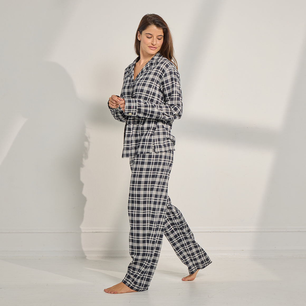 Brushed Flannel Plaid Long PJ Set