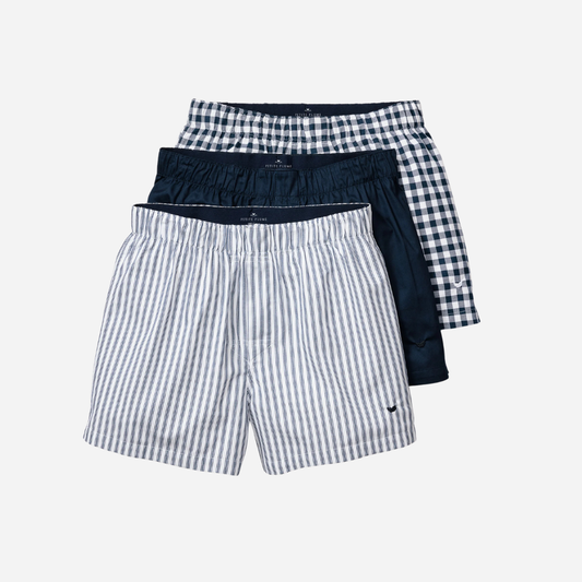 Men's Twill Boxers 3-Pack - Navy