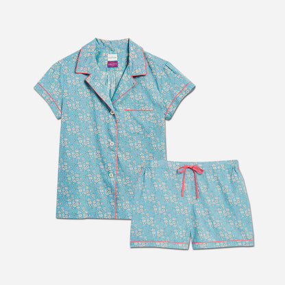 Blue-Patterned Short Style Comfy Pajama Set X40042 from LASCANA