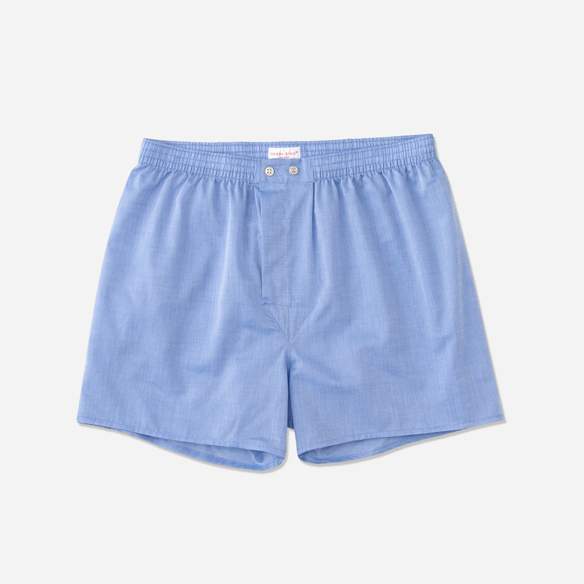 Derek Rose's Amalfi Cotton Classic Fit Boxer in a blue colorway. Shown against light grey background.