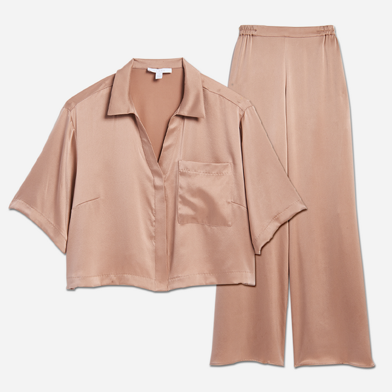 Washable Silk High Rise Pant Set