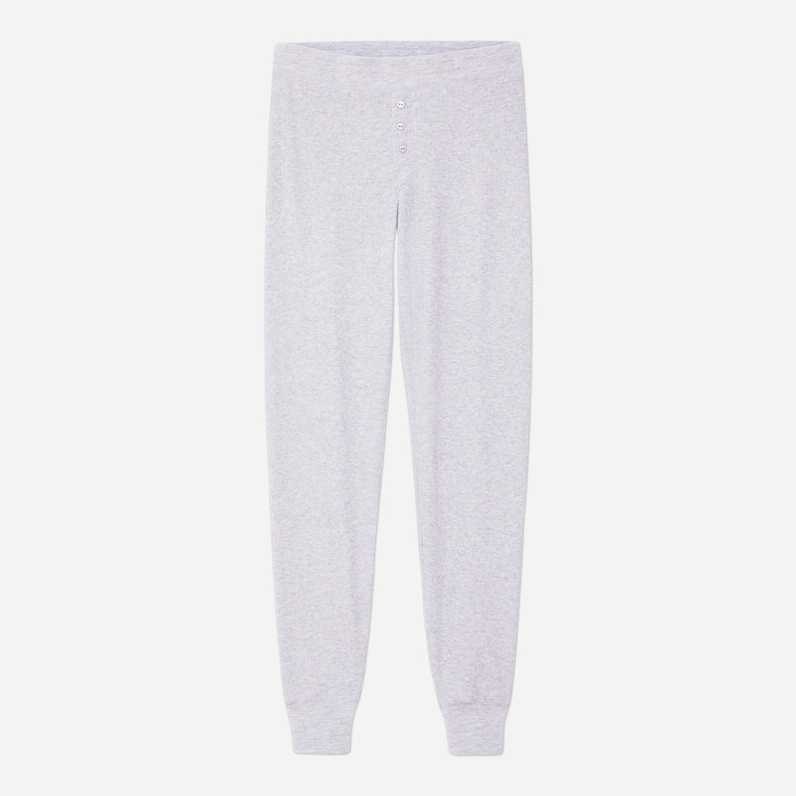 These cozy joggers pants feature a cozy fit and an elastic waistband to provide a customized and secure fit. Detailed with a cute faux-button fly and ribbed ankle cuffs, these stylish lounge pants are a wind-down must have.