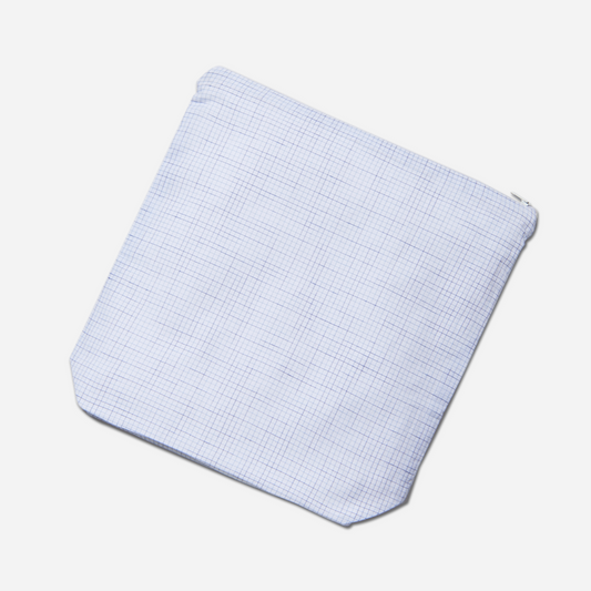 Checked Cotton Travel Pouch