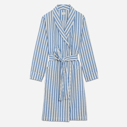 When you envelop yourself in this robe, the lightweight, breathable fabric will keep you cool and comfortable, making it the ideal choice for warm summer nights and mornings. This stylish robe features a relaxed fit with a shawl collar, two patch pockets at the hip, and a detachable belt that can be worn at the waist or hip.