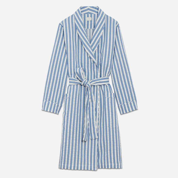 Unisex Striped Linen Cotton Robe – The Sleep Code