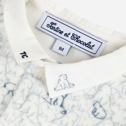 Baby Bear Print Pajama Footie