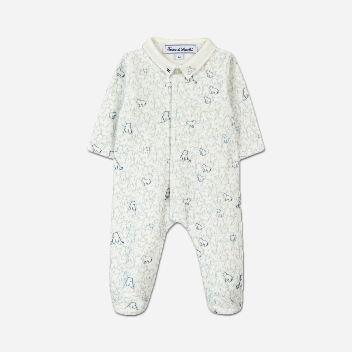 Baby Bear Print Pajama Footie
