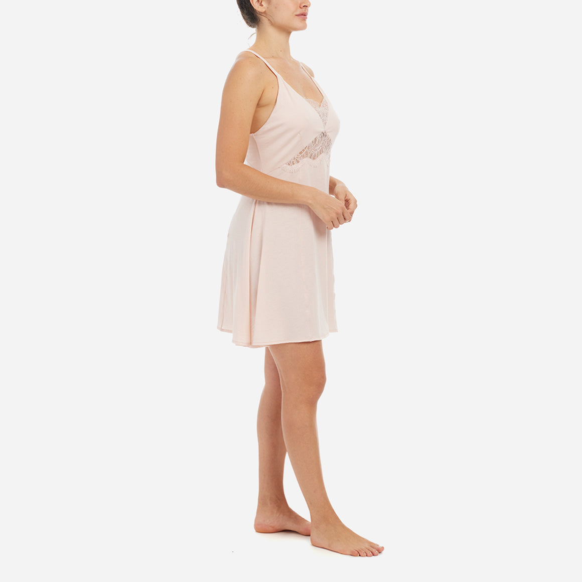 Soft Pima Cotton Slip in Nude; 100% Pima Cotton, Deep V Back, Above Knee, outlet Spaghetti Strap Nightie; Feminine, Lightweight Sleep Dress