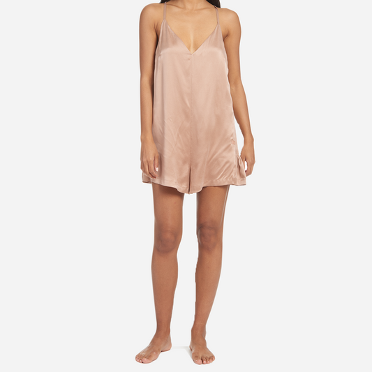 Made from the finest silk, this romper is designed to provide a comfortable and stylish sleep environment. The Washable Silk Romper features a relaxed fit that provides freedom of movement, while the V-neckline adds a flattering and sophisticated touch.